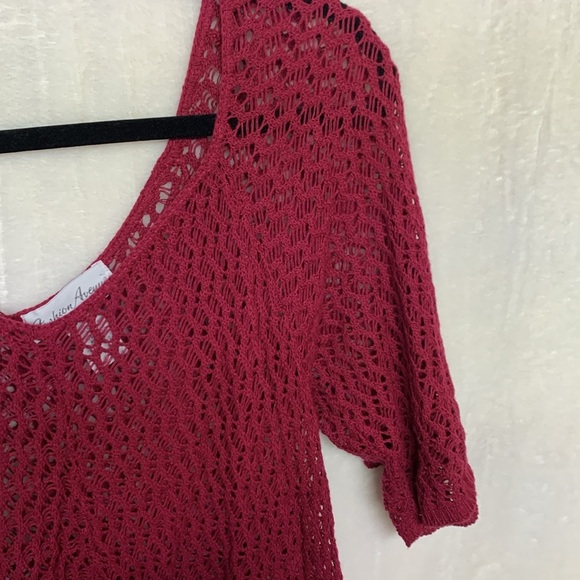 Fashion Avenue Knit Crochet Cardigan - Picture 2 of 6